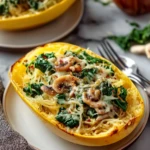 Spaghetti Squash with Spinach and Cheese