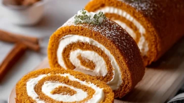 Classic Pumpkin Roll with Creamy Filling