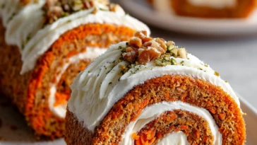 Carrot Cake Roll with Cream Cheese Frosting Filling