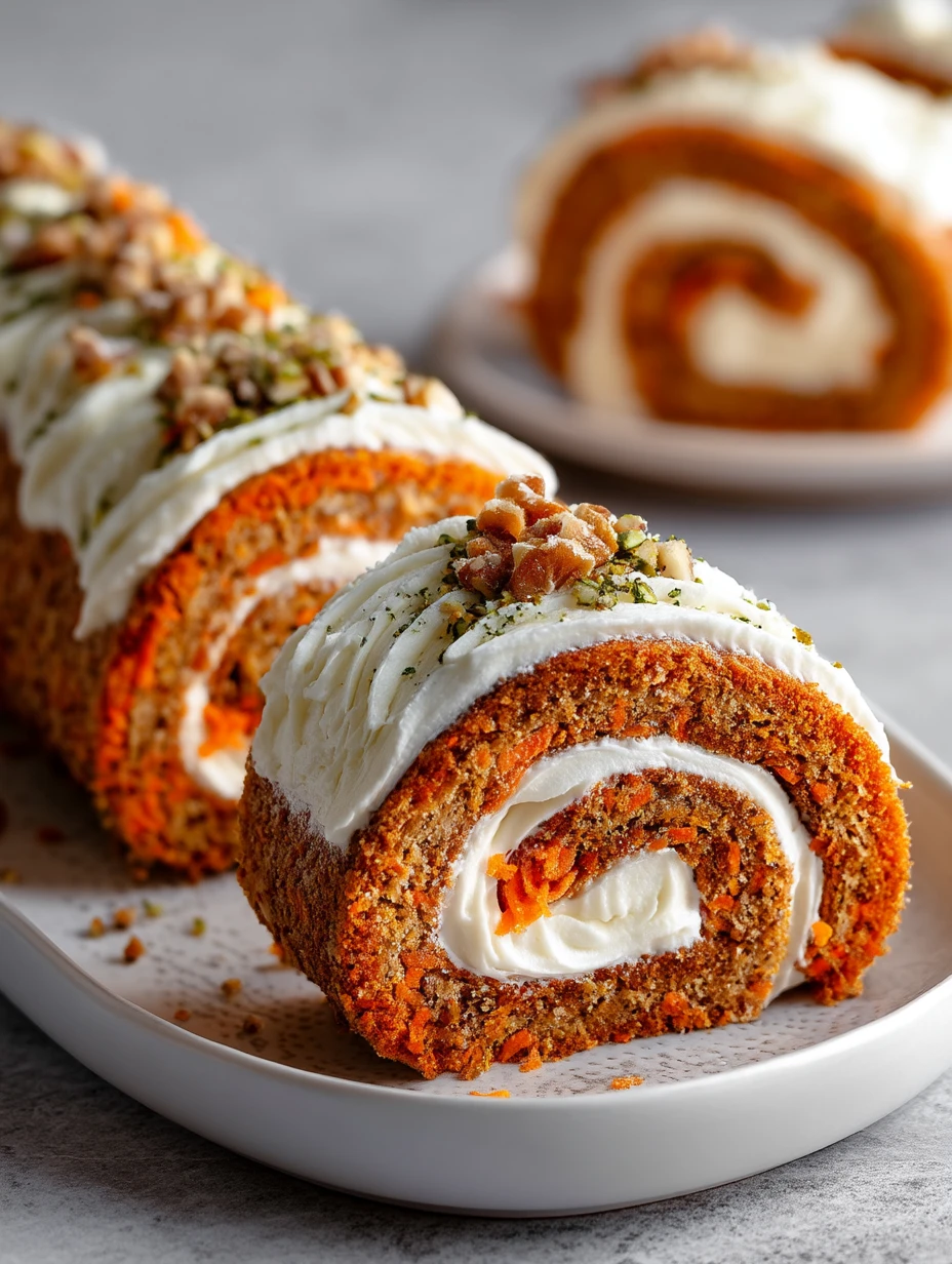 Carrot Cake Roll with Cream Cheese Frosting Filling