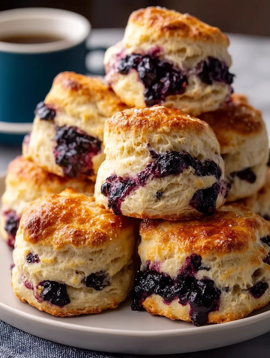 Fluffy Blueberry Biscuits