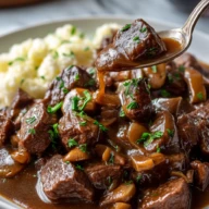 Slow Cooker Beef Tips and Gravy
