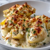 Baked Chicken Alfredo Stuffed Shells