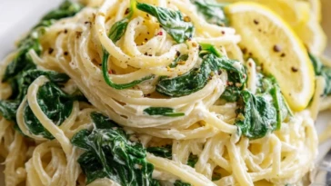 Quick 10-Minute Lemon Ricotta Pasta with Spinach
