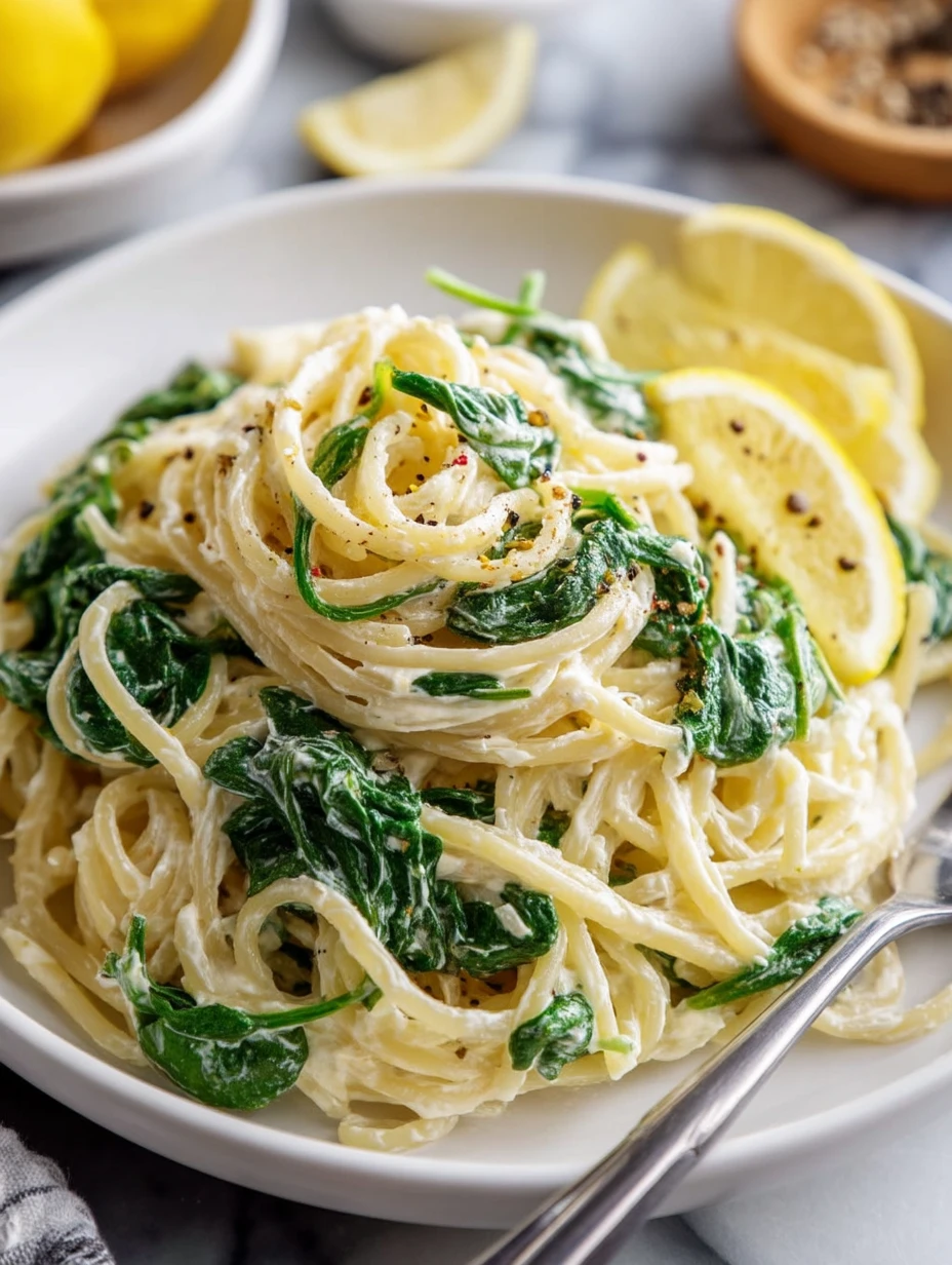 Quick 10-Minute Lemon Ricotta Pasta with Spinach