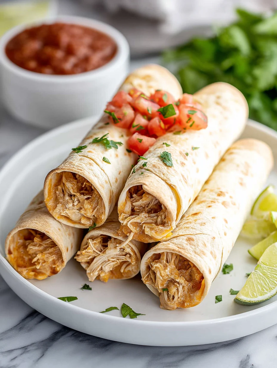 Crockpot Chicken Taquitos