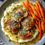 Creamy Herb Chicken Thighs with Carrots & Mash
