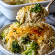 Cheesy Broccoli Chicken and Rice Casserole