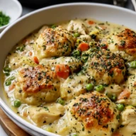 Comforting Chicken And Dumplings With Biscuits