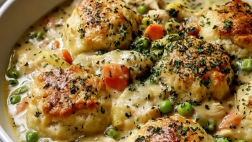 Comforting Chicken And Dumplings With Biscuits