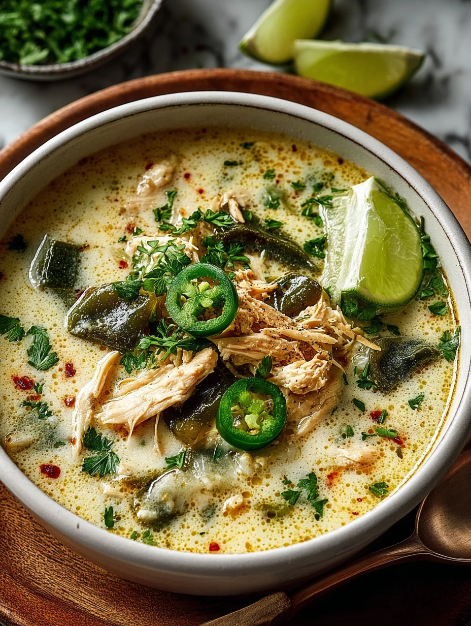 Creamy Chicken Poblano Soup