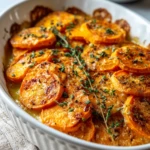 Garlic Scalloped Sweet Potatoes