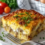 Sausage Egg and Cream Cheese Hashbrown Casserole