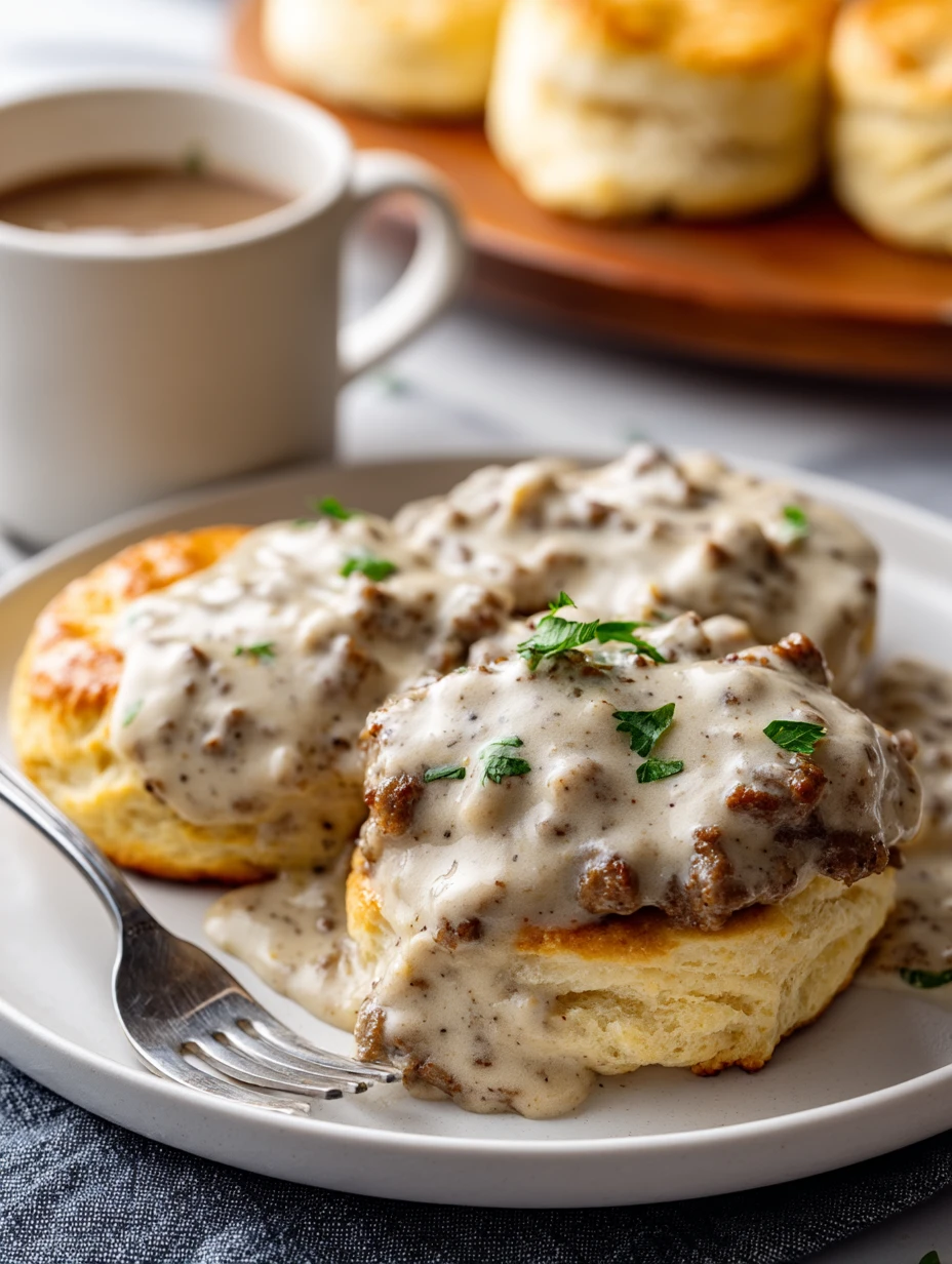 Sausage Gravy and Biscuits