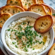 Warm Boursin Dip with Crostini
