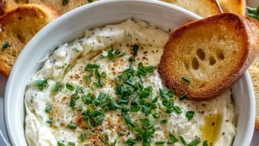 Warm Boursin Dip with Crostini