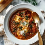 Quick Lentil Lasagna Soup