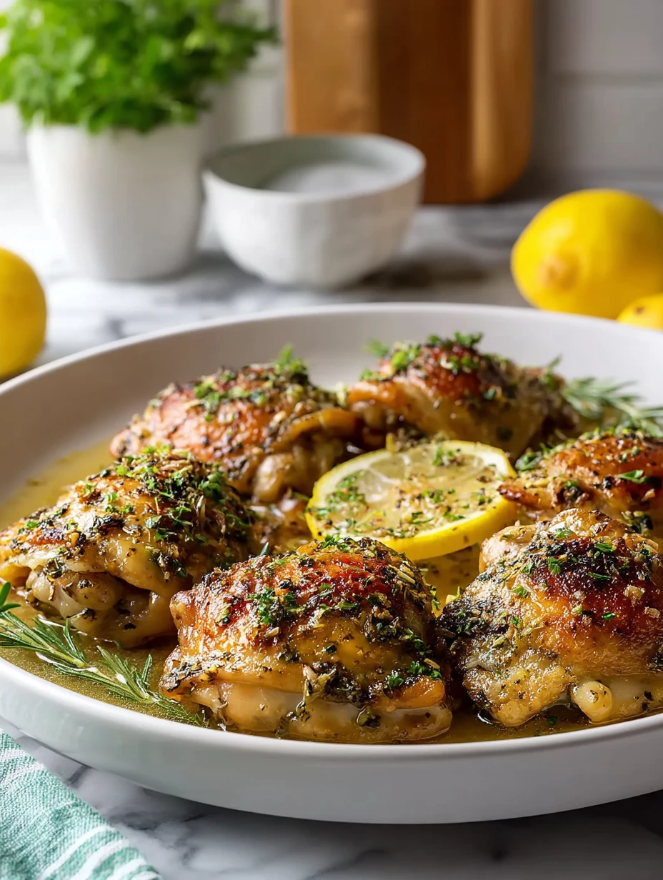 Herb Garlic Lemon Chicken Thighs