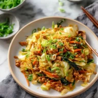 Easy Ground Chicken & Cabbage Stir Fry
