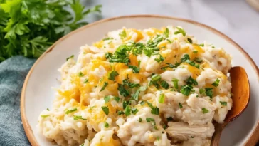 Family Crockpot Chicken And Rice Casserole