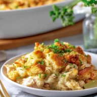 Delicious Chicken And Stuffing Casserole
