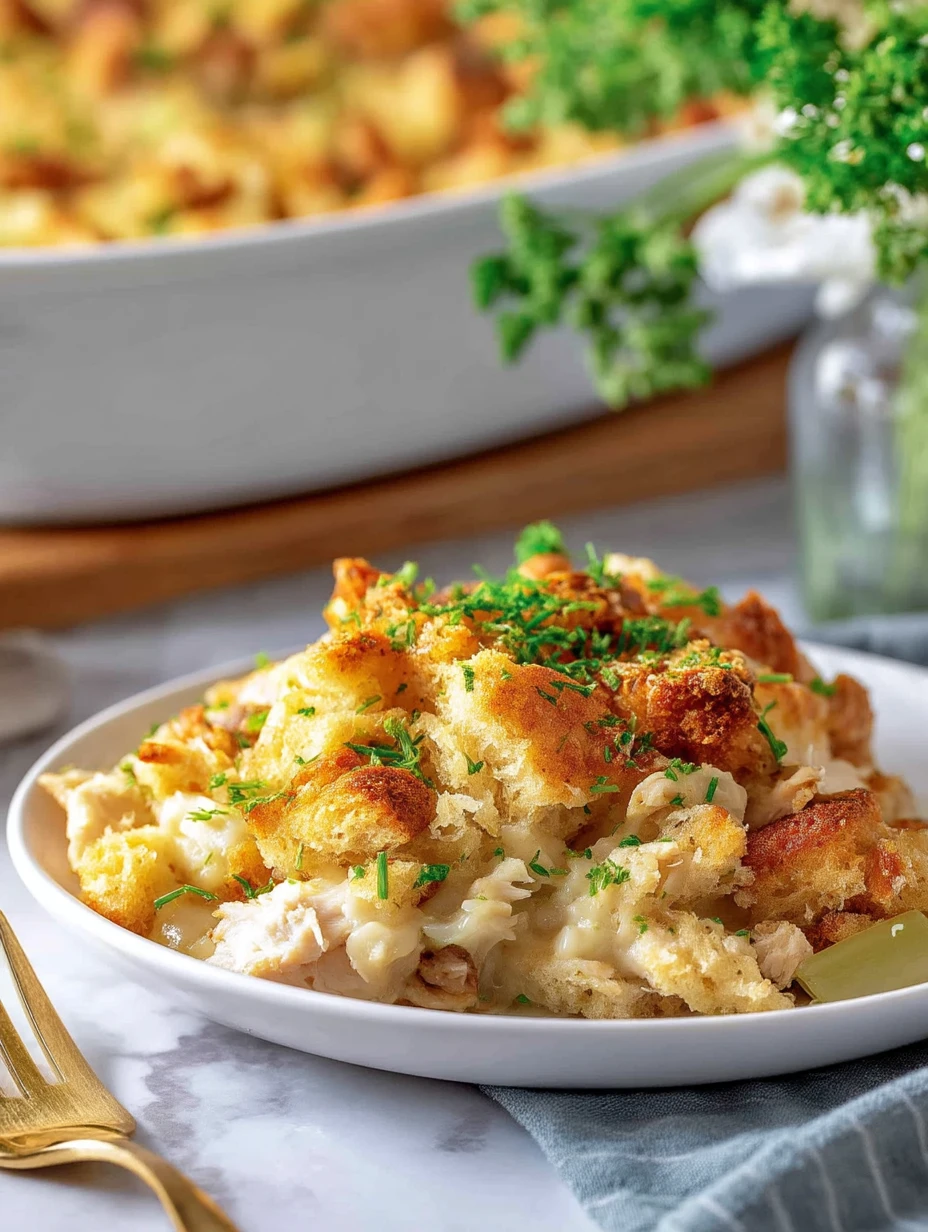 Delicious Chicken And Stuffing Casserole