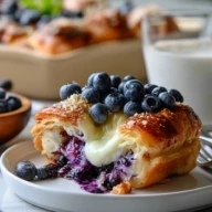 Blueberry Cream Cheese Croissant Casserole