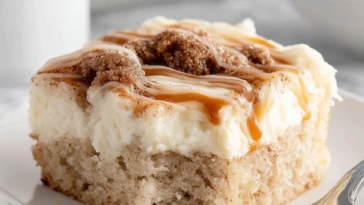 Cinnamon Roll Poke Cake