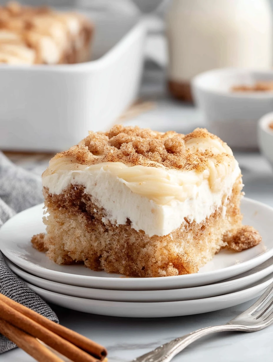Cinnamon Roll Poke Cake