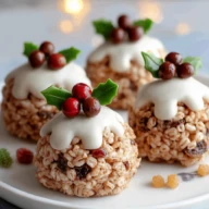 No-Bake Rice Krispie Christmas Puddings