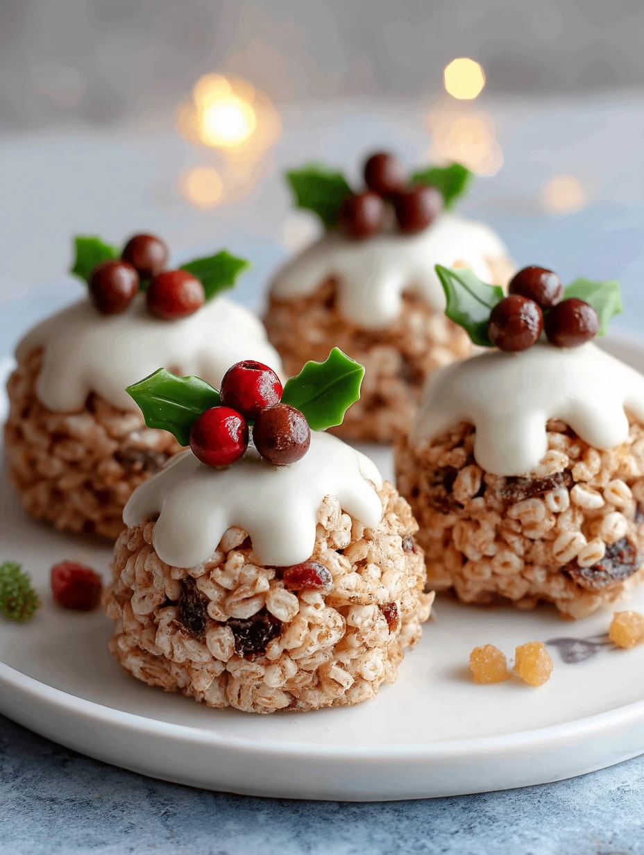 No-Bake Rice Krispie Christmas Puddings