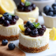 Lemon Blueberry Mini Cheesecakes
