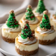 Adorable Christmas Mini Tree Cheesecakes