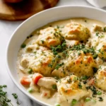 Irresistible Chicken And Dumplings With Biscuits