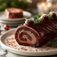Chocolate Brownies Yule Log