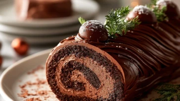 Chocolate Brownies Yule Log