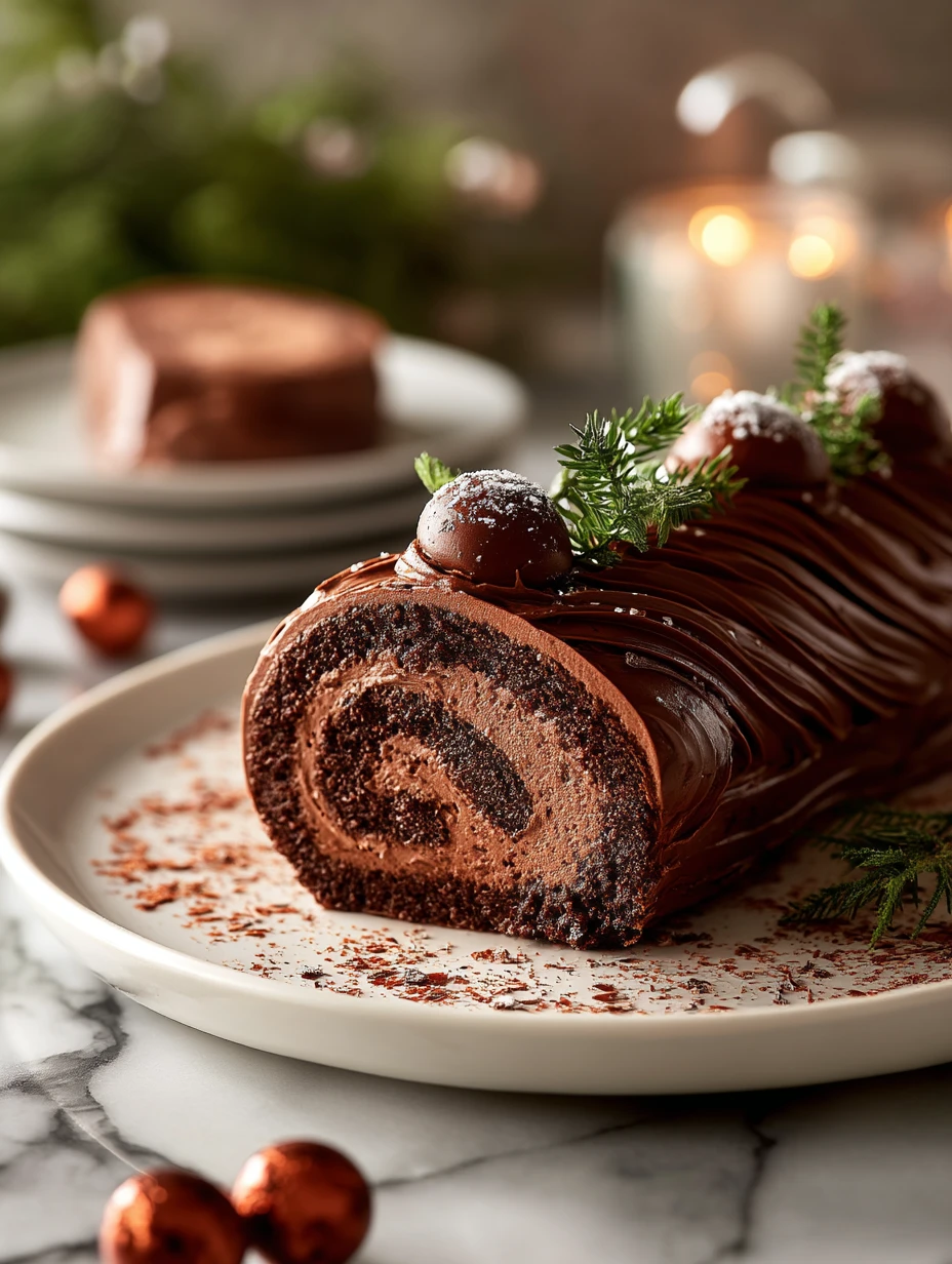 Chocolate Brownies Yule Log