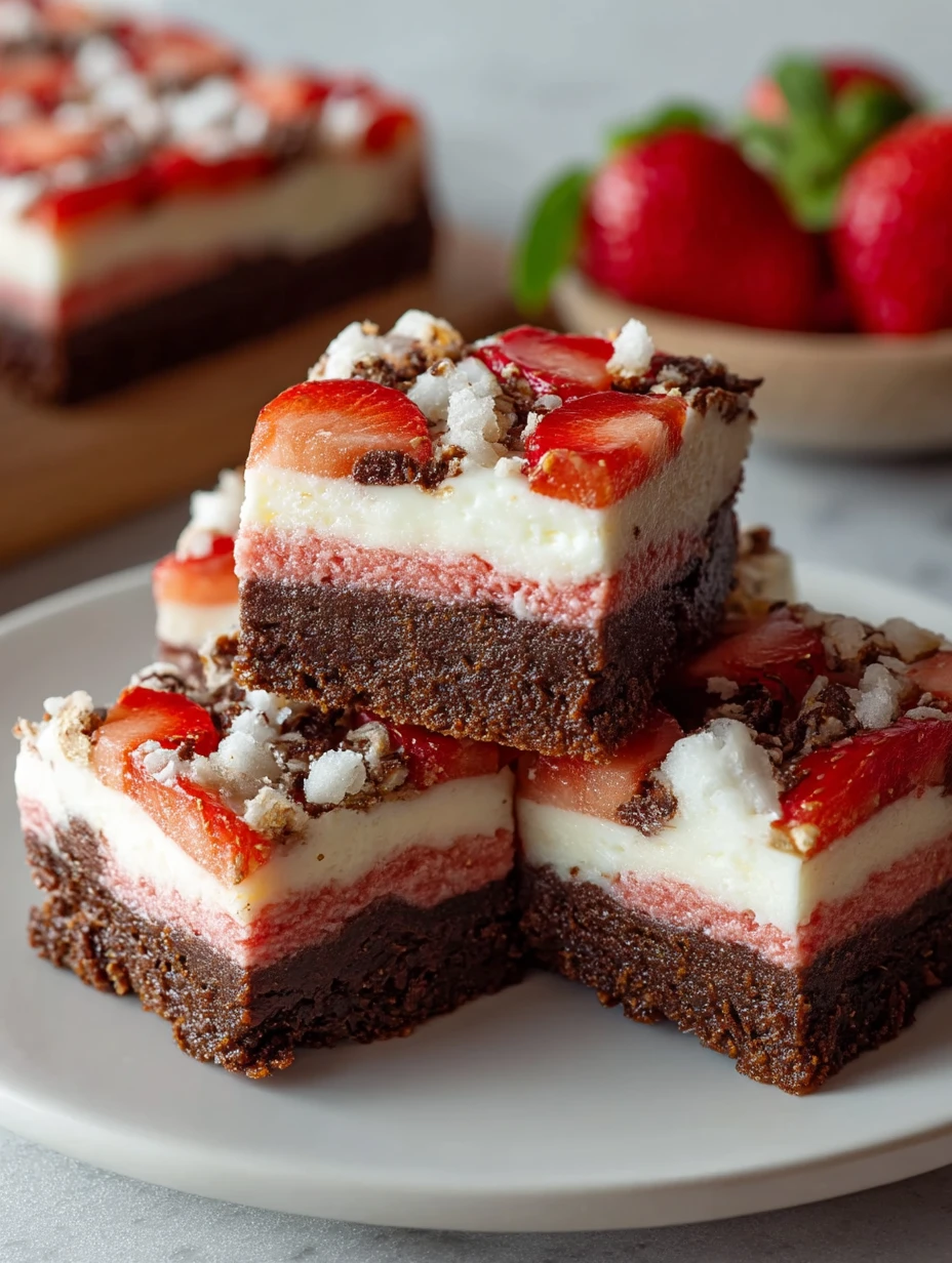 Strawberry Crunch Brownie Bars