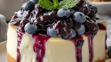 White Chocolate Blueberry Cheesecake