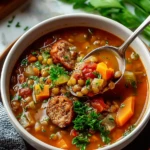 Slow Cooker Sausage Lentil Soup