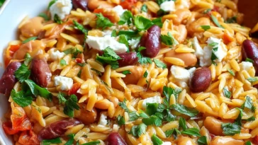 Mediterranean Orzo and Beans