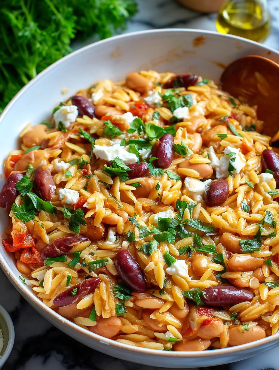 Mediterranean Orzo and Beans