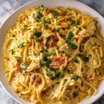 Crock Pot Cheesy Chicken Spaghetti