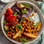 Vegan Mediterranean Roasted Vegetables Bowl