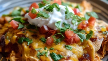 Slow Cooker Chicken Enchilada Casserole