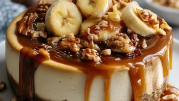 Banana Caramel Nut Cheesecake