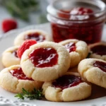 Christmas Thumbprint Cookies with Raspberry Jam