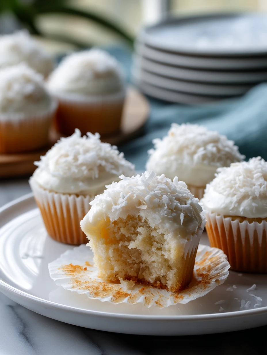Coconut Snowball Cupcakes