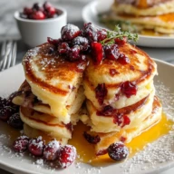Cranberry Orange Ricotta Pancakes
