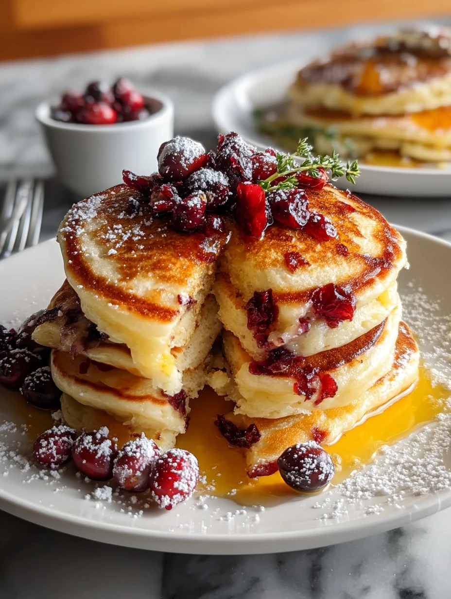 Cranberry Orange Ricotta Pancakes